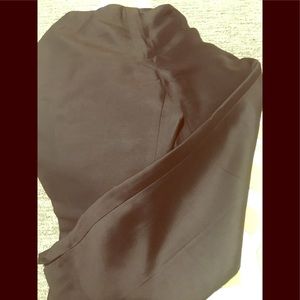 Raw silk straight leg pants